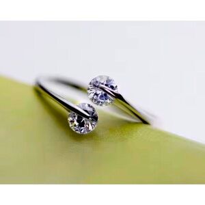 925 STERLING SILVER AAA ZIRCONIA ADJUSTABLE RING